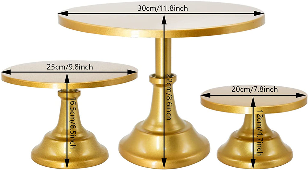 Trio Cake Stand Oro Napoles Rentals