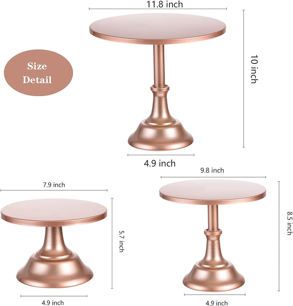Trio Cake Stand Rose Gold Napoles Rentals