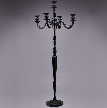 Candelabra 5 Arm Pillar Candle Holder 601⁄2" - Black