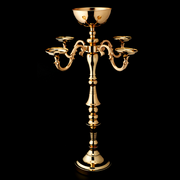 Metal 5 Arm Candelabra with Flower Bowl 33¼" - Gold