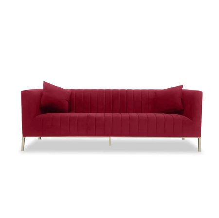 Red Velvet Lux Sofa