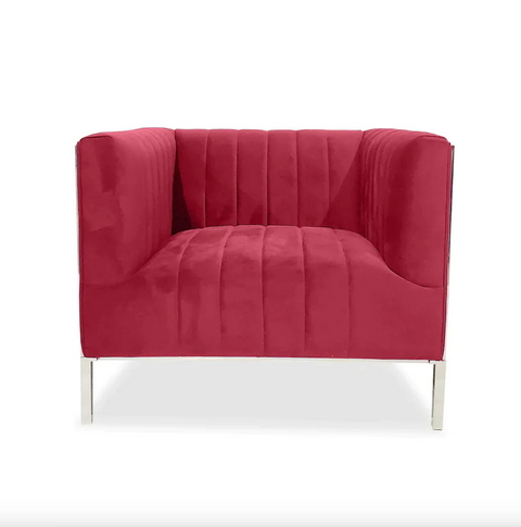 Red Velvet Lux Armchair