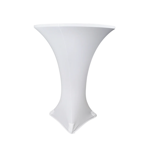 Spandex Cocktail Table Cover 30" Round - White