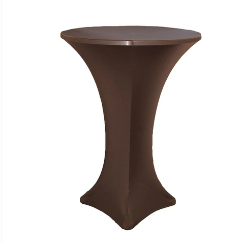 Spandex Cocktail Table Cover 30" Round - Brown