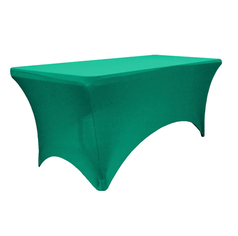 Rectangular 6 FT Spandex Table Cover - Emerald Green