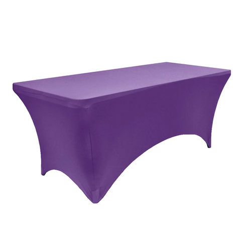Rectangular 6 FT Spandex Table Cover - Purple
