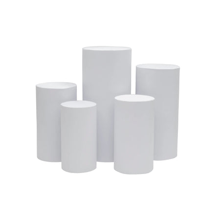 Spandex Pillar Covers for Metal Cylinder - BLANCO