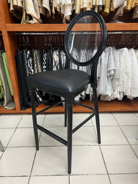 Stool Maria Antonieta Negra Espaldar Clear